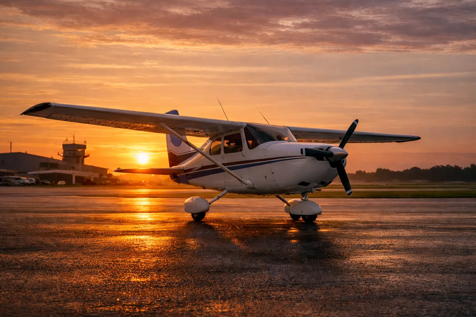 Aircraft at golden hour